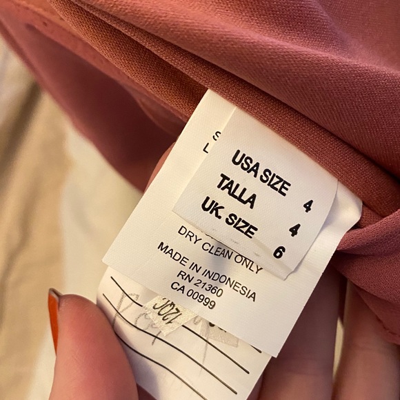 Morilee Chiffon Bridesmaid Dress with a Ruffled V-Neckline in Rosewood - Picture 3 of 5